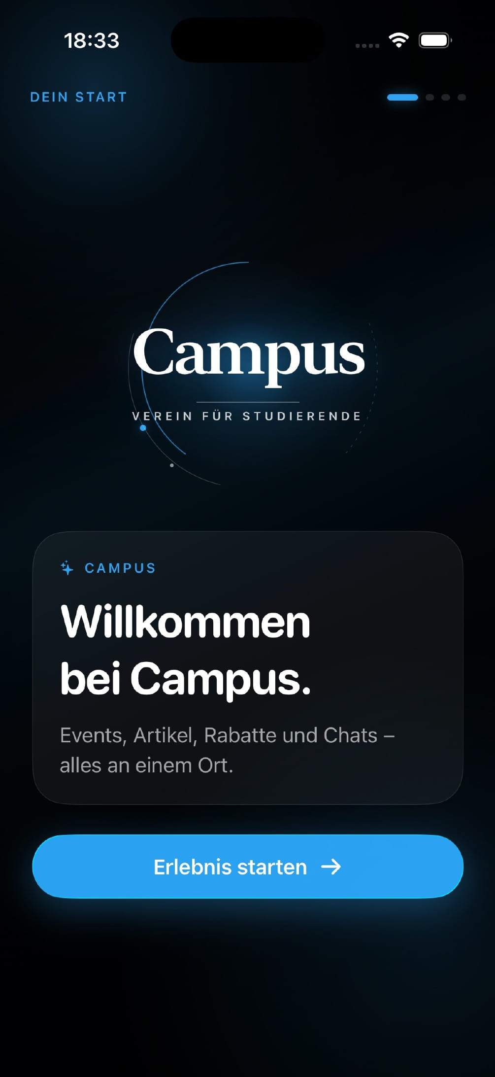 Campus onboarding screen